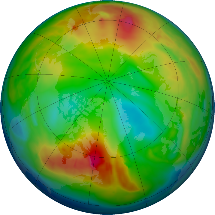 Arctic ozone map for 15 December 2009